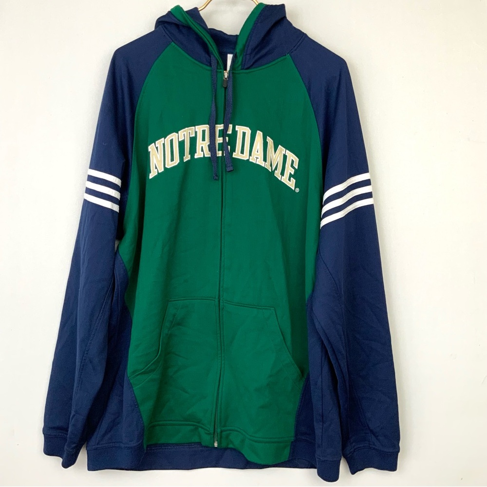 Adidas Sz XL Notre Dame Fighting Irish Full Zip Hoodie Jacket Sweatshirt